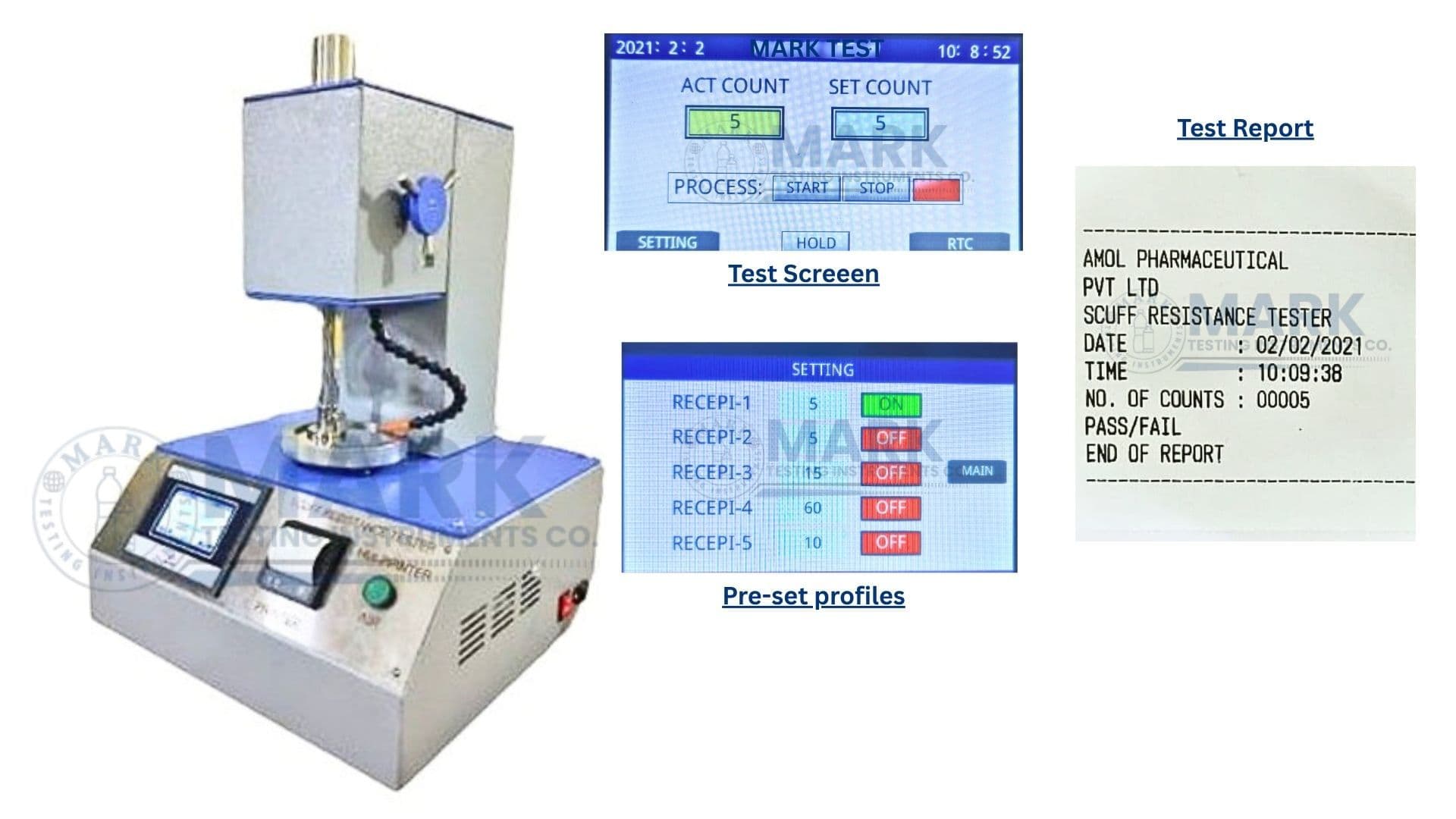 Scuff Resistance Tester – HMI (with Printer)