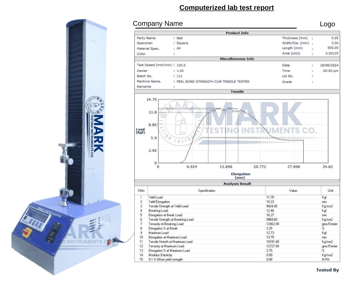 Tensile Strength Tester – Computerized (Table Top)