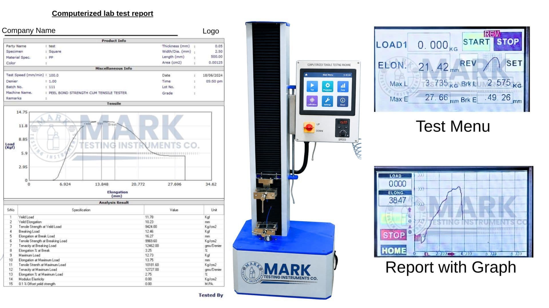 Tensile Testing Machine with HMI Touchscreen cum Computerized