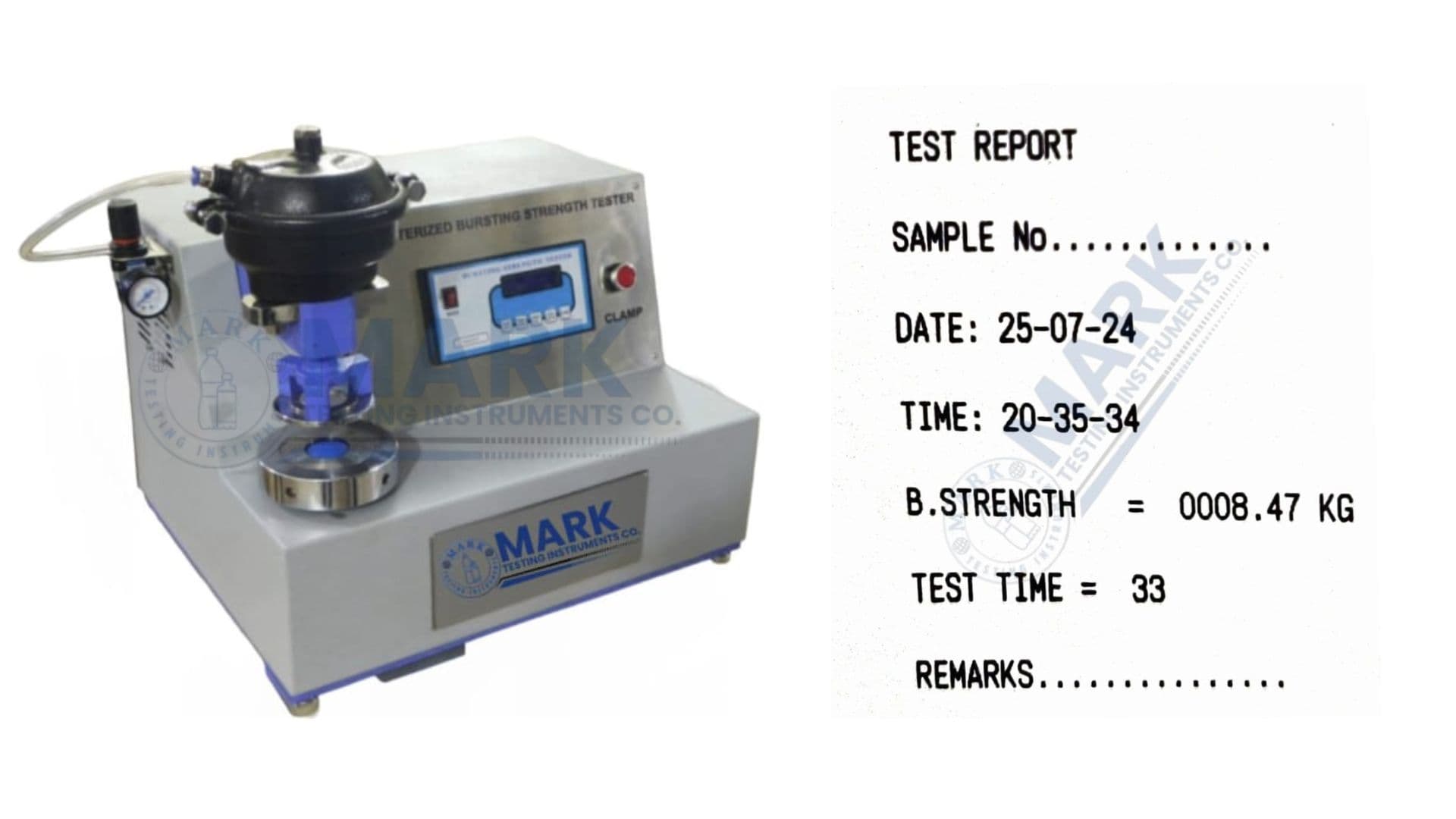 Bursting Strength Tester – Pneumatic Clamping with Printer